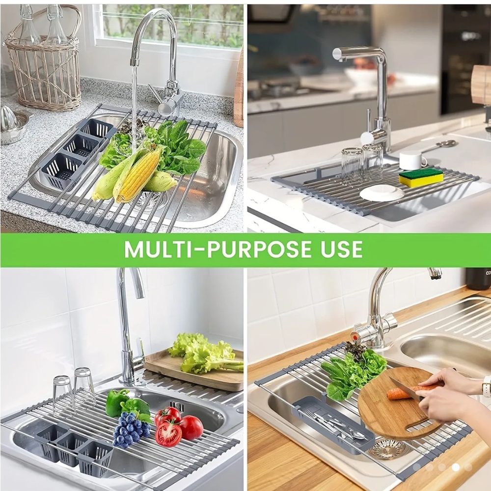 NWT! Expandable Roll Up Dish Drying Rack - Picture 5 of 6